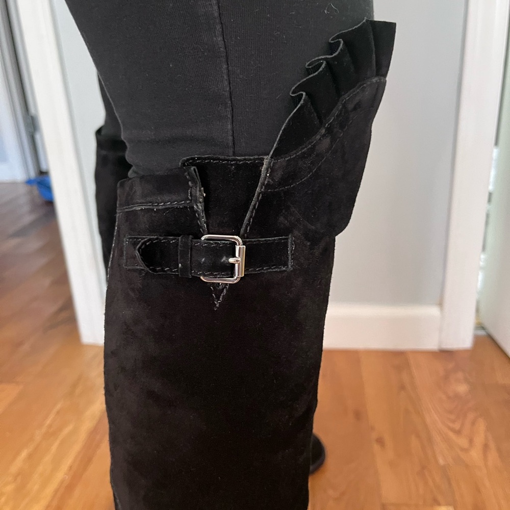 VALINTINO SUEDE RUFFLE OVER THE KNEE BOOT - Picture 12 of 16